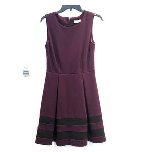 Size 4 Calvin Klein fit and flare purple dress